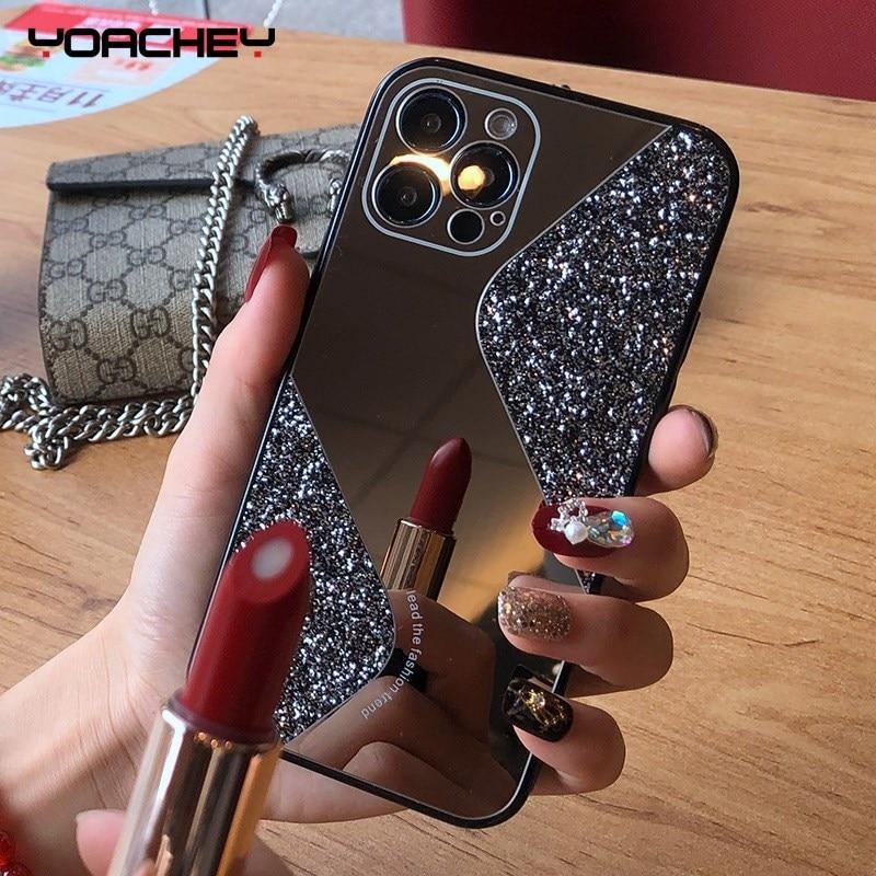 Bling Glitter Make-Up Mirror Phone Case - Carbon Cases