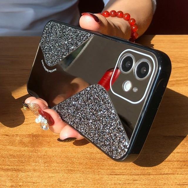 Bling Glitter Make-Up Mirror Phone Case - Carbon Cases