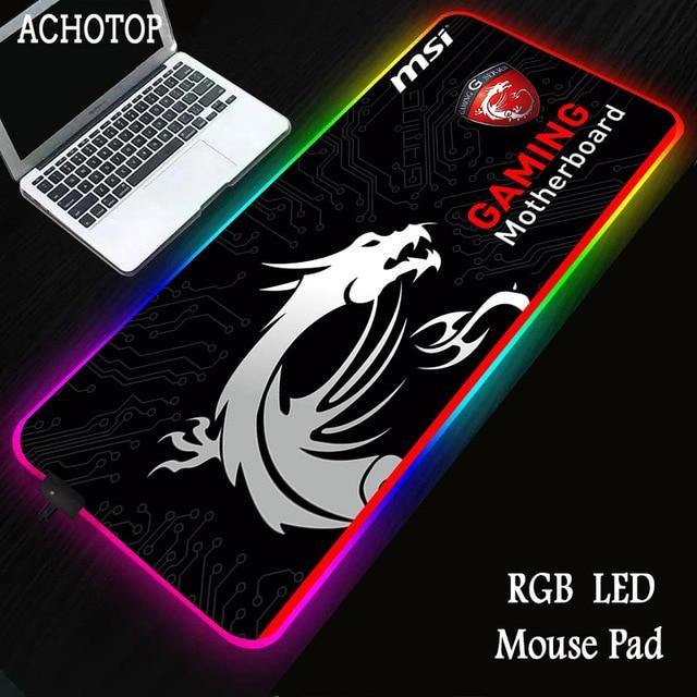 Red Dragon MSI RGB Gaming Large Mouse Pad - Carbon Cases