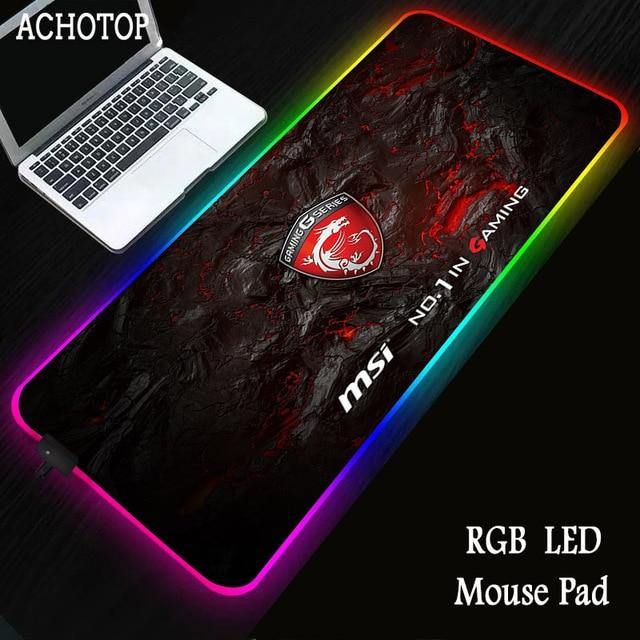 Red Dragon MSI RGB Gaming Large Mouse Pad - Carbon Cases