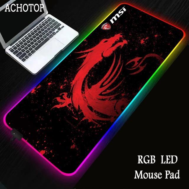 Red Dragon MSI RGB Gaming Large Mouse Pad - Carbon Cases