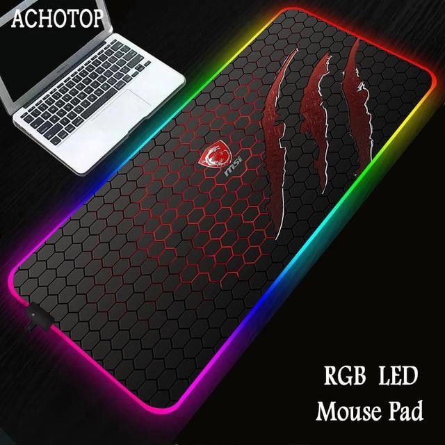 Red Dragon MSI RGB Gaming Large Mouse Pad - Carbon Cases