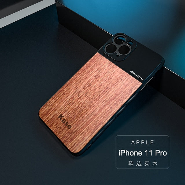 Mobile Phone Lens Wooden Case Holder for iPhone - Carbon Cases