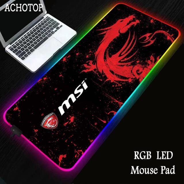 Red Dragon MSI RGB Gaming Large Mouse Pad - Carbon Cases