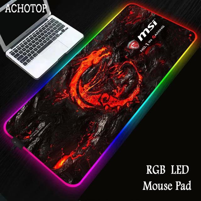 Red Dragon MSI RGB Gaming Large Mouse Pad - Carbon Cases