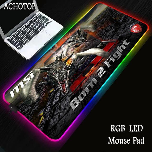 Red Dragon MSI RGB Gaming Large Mouse Pad - Carbon Cases