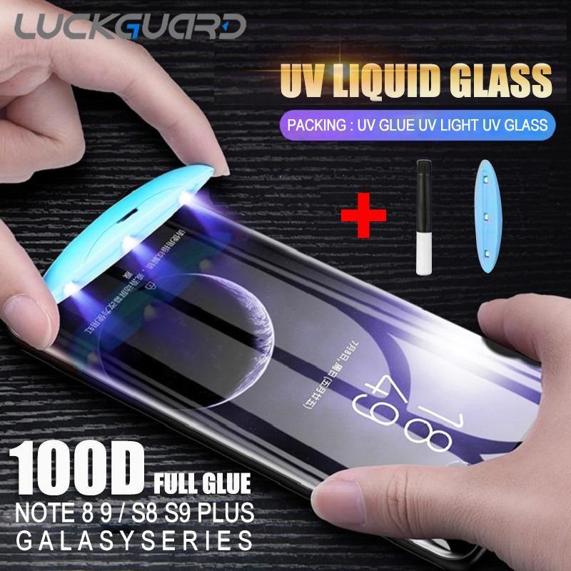 UV Liquid Curved Full Glue Tempered Glass For Samsung - Carbon Cases