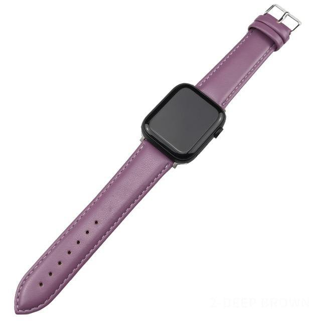 Casual Leather Band Loop Strap For Apple Watch - Carbon Cases