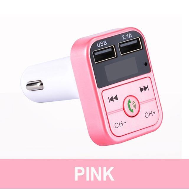 Bluetooth Wireless Car kit Hands Free LCD FM Transmitter Dual USB Car Charger 2.1A MP3 Music TF Card U disk AUX Player - Carbon Cases