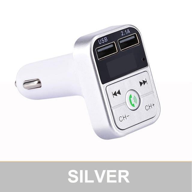 Bluetooth Wireless Car kit Hands Free LCD FM Transmitter Dual USB Car Charger 2.1A MP3 Music TF Card U disk AUX Player - Carbon Cases