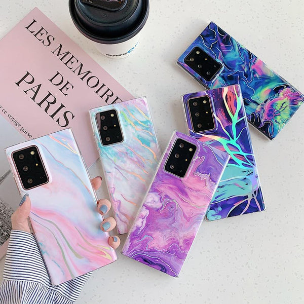 LOVECOM Laser Gradient Marble Phone Case For Samsung - Carbon Cases