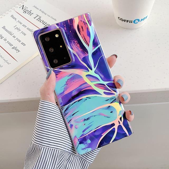 LOVECOM Laser Gradient Marble Phone Case For Samsung - Carbon Cases