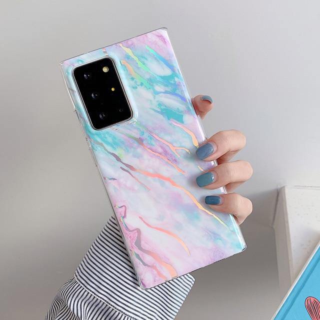 LOVECOM Laser Gradient Marble Phone Case For Samsung - Carbon Cases