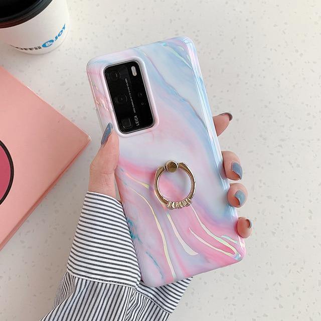 LOVECOM Laser Gradient Marble Phone Case For Samsung - Carbon Cases