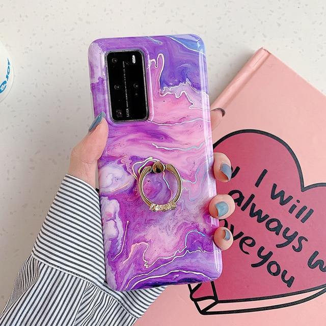 LOVECOM Laser Gradient Marble Phone Case For Samsung - Carbon Cases