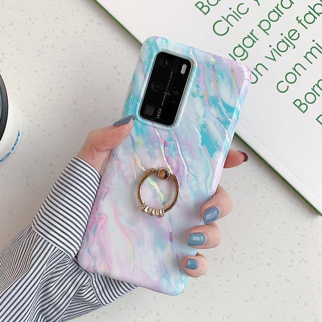 LOVECOM Laser Gradient Marble Phone Case For Samsung - Carbon Cases