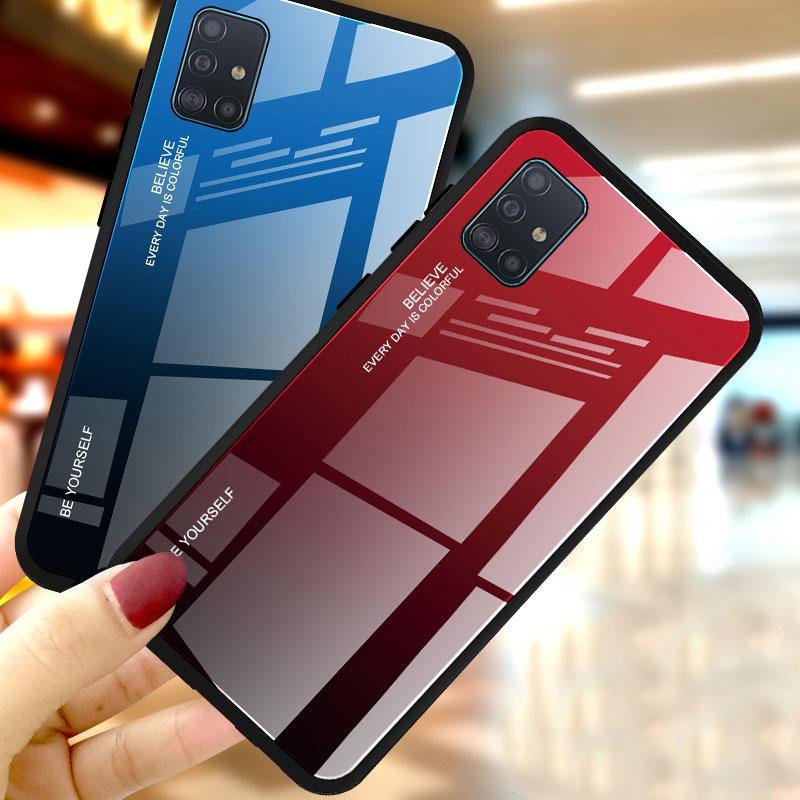 Gradient Tempered Glass Case For Samsung Galaxy - Carbon Cases