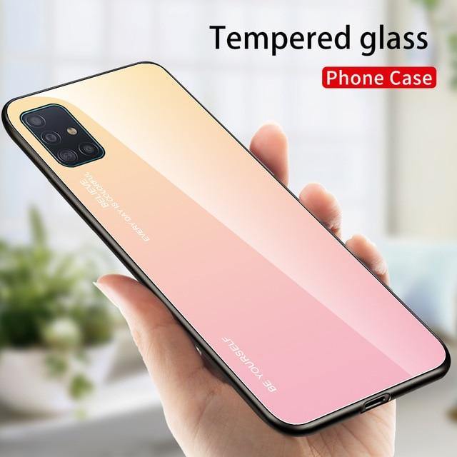 Gradient Tempered Glass Case For Samsung Galaxy - Carbon Cases