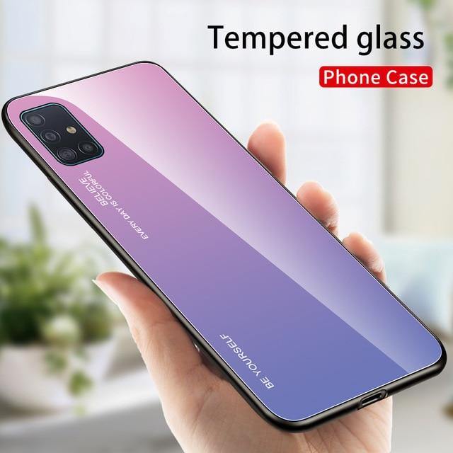 Gradient Tempered Glass Case For Samsung Galaxy - Carbon Cases