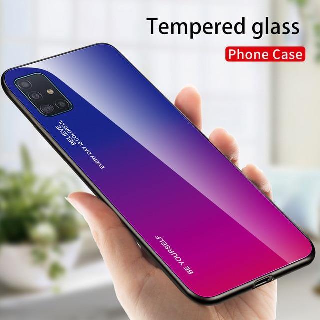 Gradient Tempered Glass Case For Samsung Galaxy - Carbon Cases