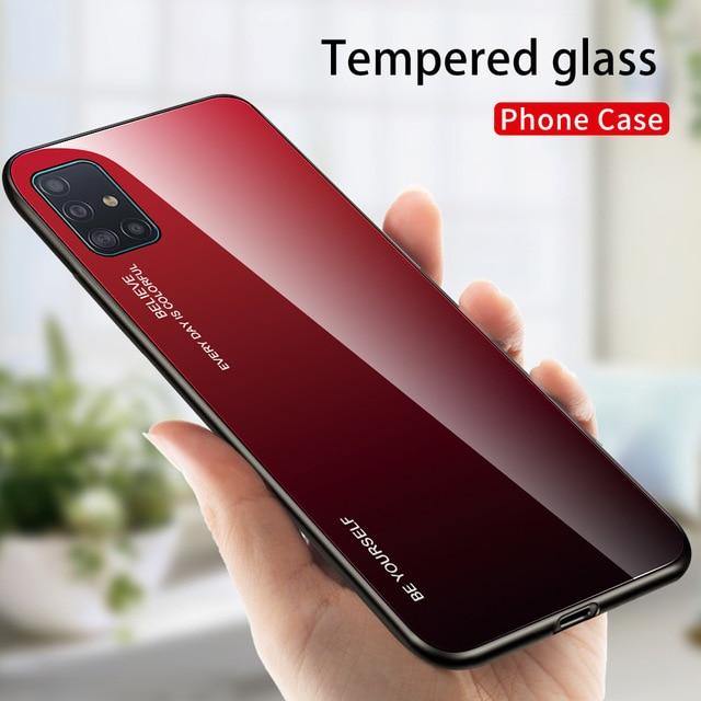 Gradient Tempered Glass Case For Samsung Galaxy - Carbon Cases