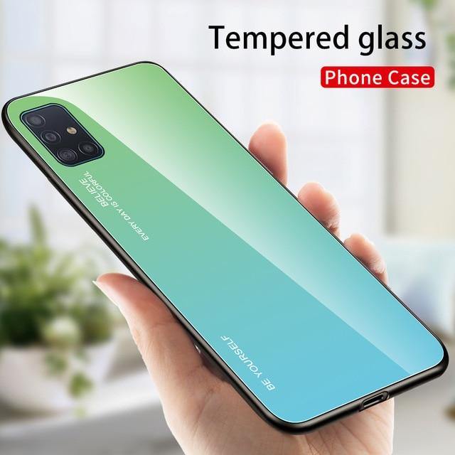 Gradient Tempered Glass Case For Samsung Galaxy - Carbon Cases