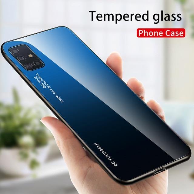 Gradient Tempered Glass Case For Samsung Galaxy - Carbon Cases