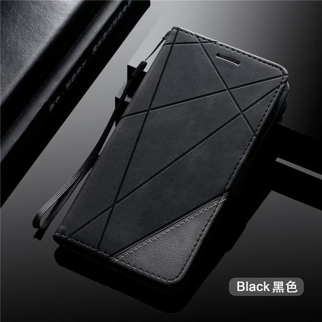 Magnetic Leather Wallet Case For iPhone - Carbon Cases