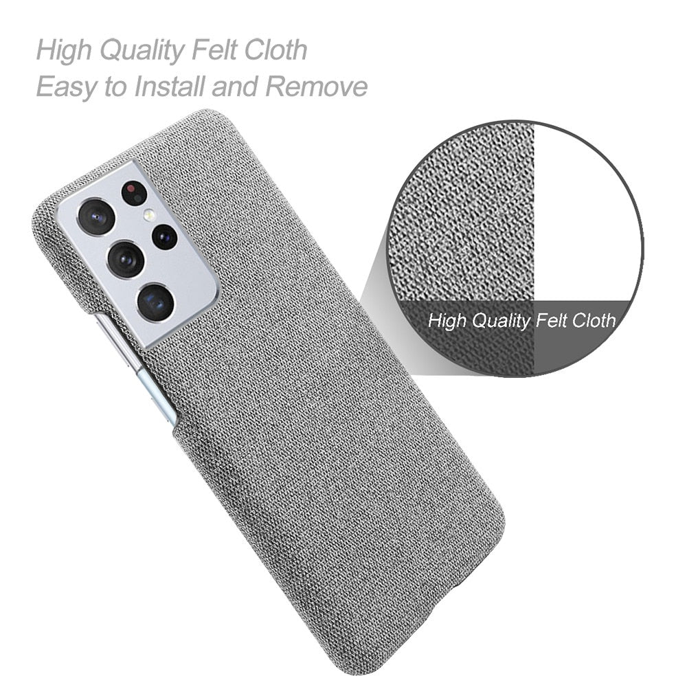 Cloth Texture Fit Cover For Samsung Galaxy - Carbon Cases