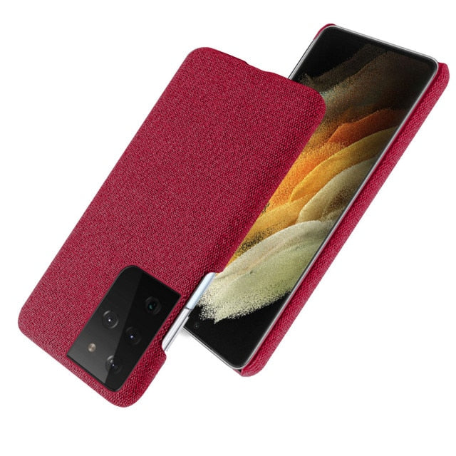 Cloth Texture Fit Cover For Samsung Galaxy - Carbon Cases