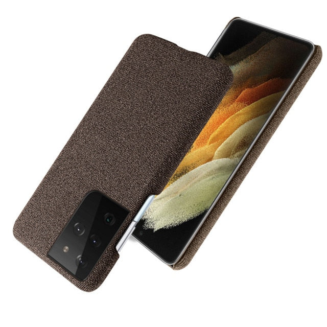 Cloth Texture Fit Cover For Samsung Galaxy - Carbon Cases