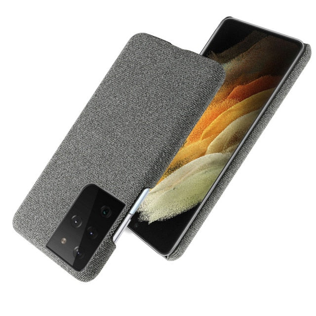 Cloth Texture Fit Cover For Samsung Galaxy - Carbon Cases