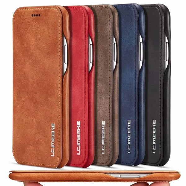 Luxury Ultra Thin Leather Case Flip Cover for Samsung - Carbon Cases