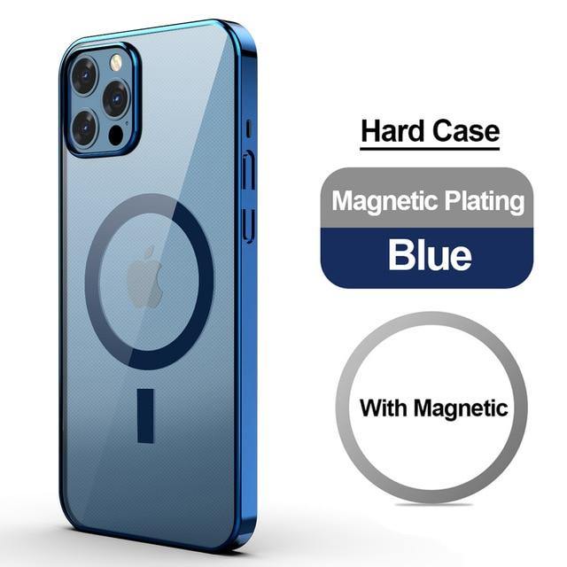 Original Magnetic Genuine Leather Liquid Silicone Cover for iPhone - Carbon Cases