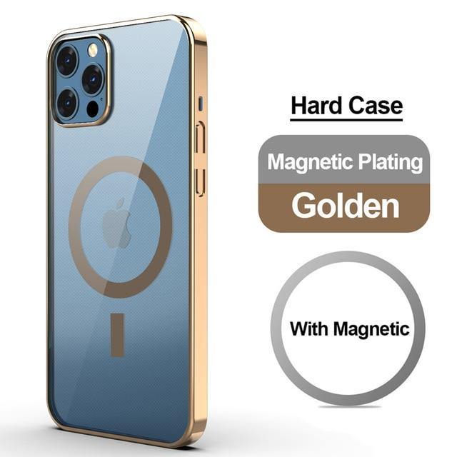 Original Magnetic Genuine Leather Liquid Silicone Cover for iPhone - Carbon Cases