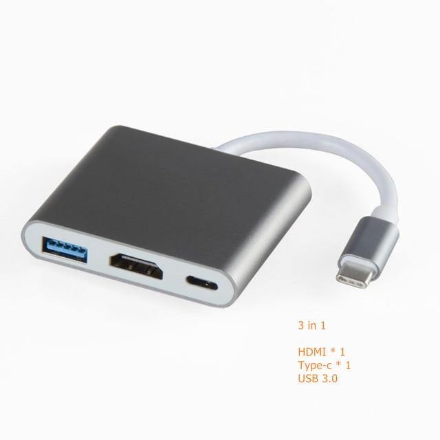 Type-C To HDMI-Compatible 4K VGA USB C 3.0 Hub Adapter - Carbon Cases