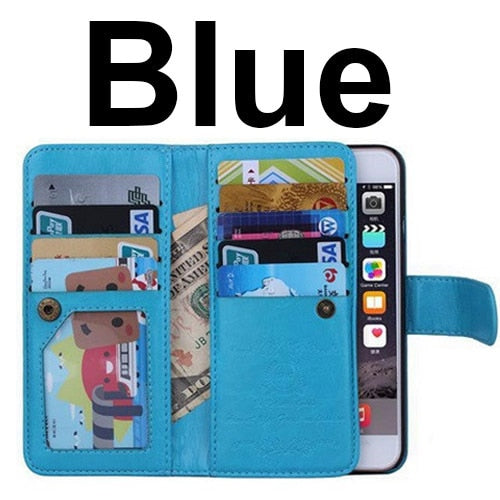 2 in 1 Combo Wallet Leather Flip Case For iPhone - Carbon Cases