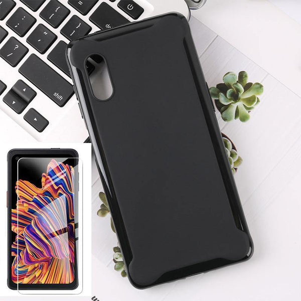 Samsung Galaxy XCover Pro Soft TPU Case with Tempered Glass Protector - Carbon Cases