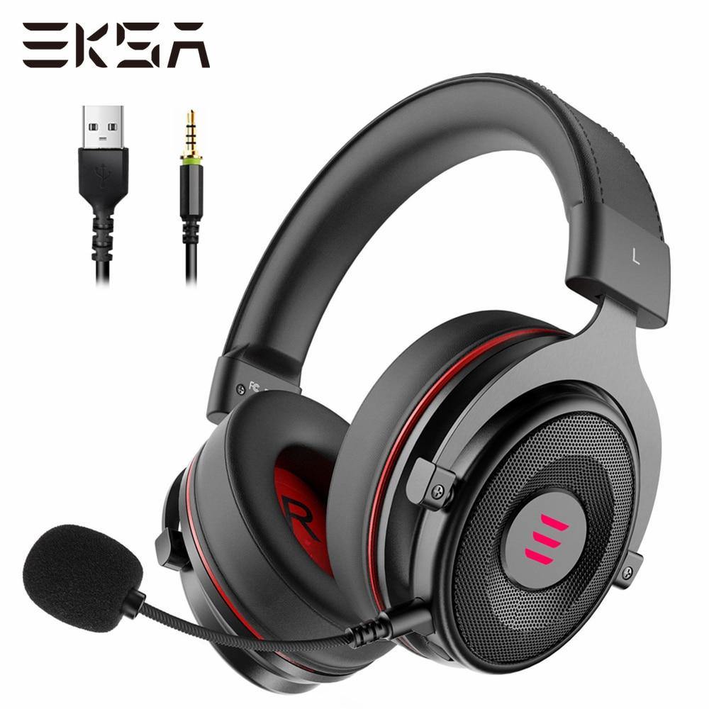 Gaming Headset with Microphone E900 Pro 7.1 Surround Headset Gamer USB/3.5mm Wired Headphones - Carbon Cases