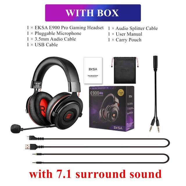 Gaming Headset with Microphone E900 Pro 7.1 Surround Headset Gamer USB/3.5mm Wired Headphones - Carbon Cases