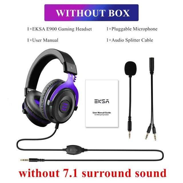 Gaming Headset with Microphone E900 Pro 7.1 Surround Headset Gamer USB/3.5mm Wired Headphones - Carbon Cases