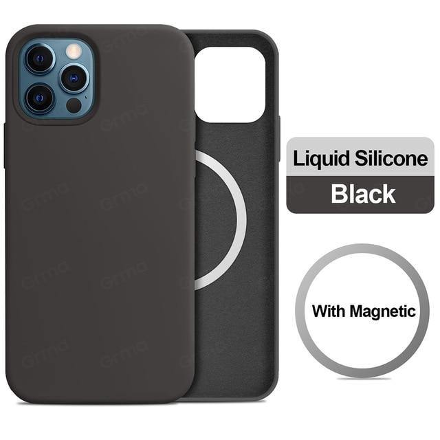 Original Magnetic PU Leather Phone Case For Apple iPhone 12 - Carbon Cases