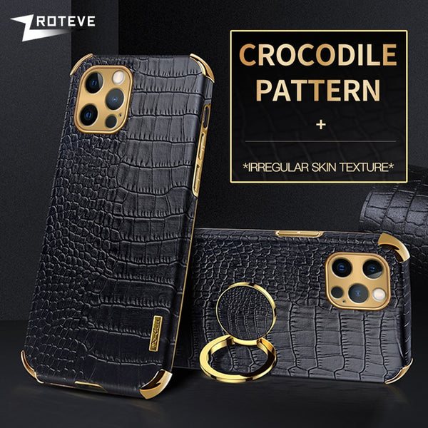 Crocodile Pattern Cover For Apple iPhone - Carbon Cases