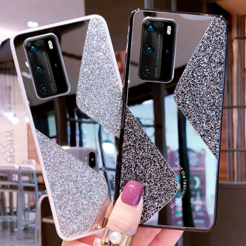 Glitter Makeup Mirror Phone Case For Samsung Galaxy - Carbon Cases