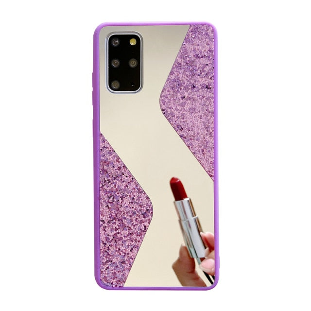 Glitter Makeup Mirror Phone Case For Samsung Galaxy - Carbon Cases