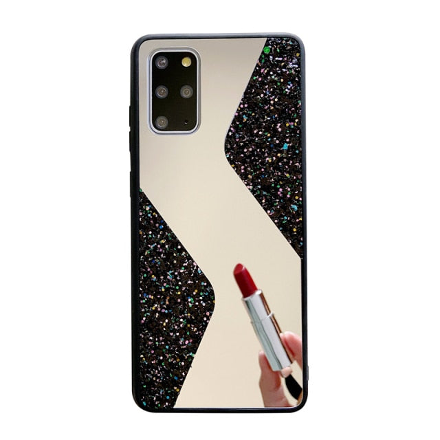 Glitter Makeup Mirror Phone Case For Samsung Galaxy - Carbon Cases