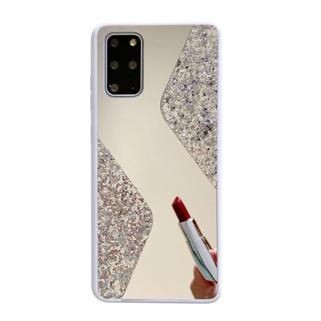 Glitter Makeup Mirror Phone Case For Samsung Galaxy - Carbon Cases