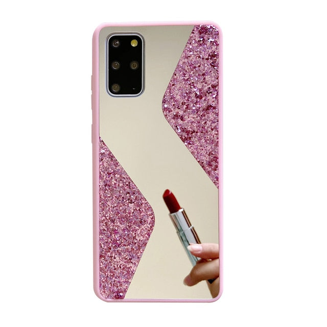 Glitter Makeup Mirror Phone Case For Samsung Galaxy - Carbon Cases