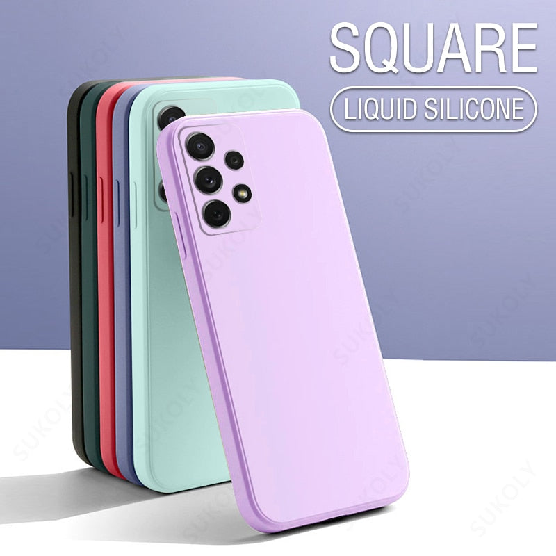 Square Liquid Silicone Case For Samsung Galaxy - Carbon Cases