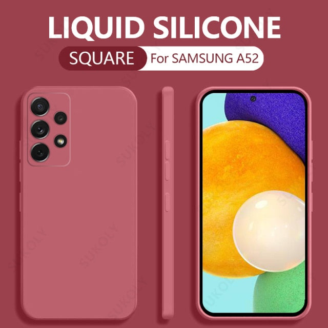 Square Liquid Silicone Case For Samsung Galaxy - Carbon Cases